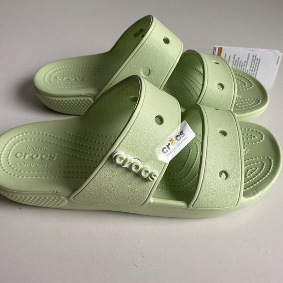 Mens Crocs Classic Double Strap Relaxed Fit Slide Sandals Green 206761-335